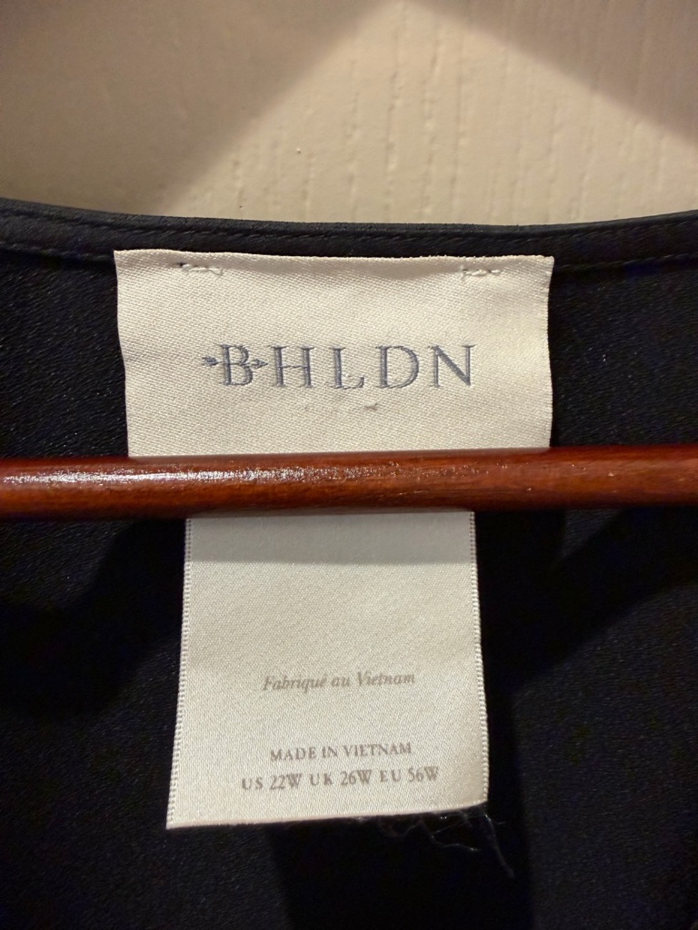 BHLDN Black Satin V-Neck Draped Midi Dress - Picture 7 of 7